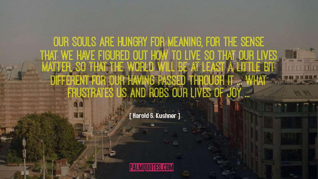 Harold S. Kushner Quotes: Our souls are hungry for