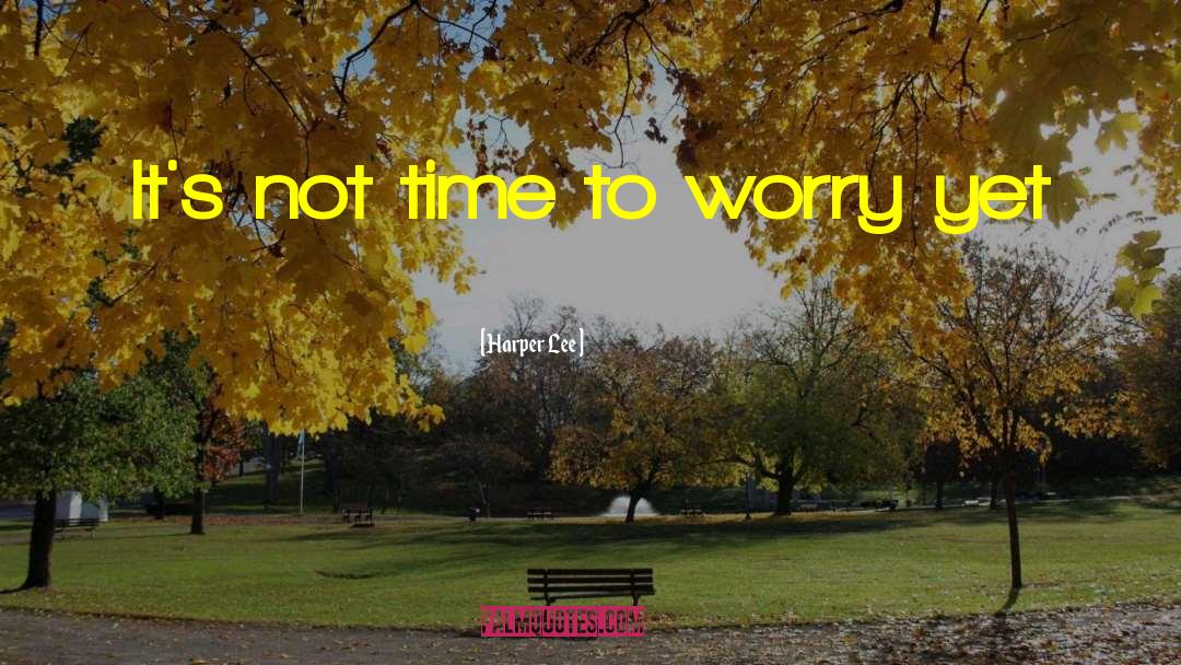 Harper Lee Quotes: It's not time to worry