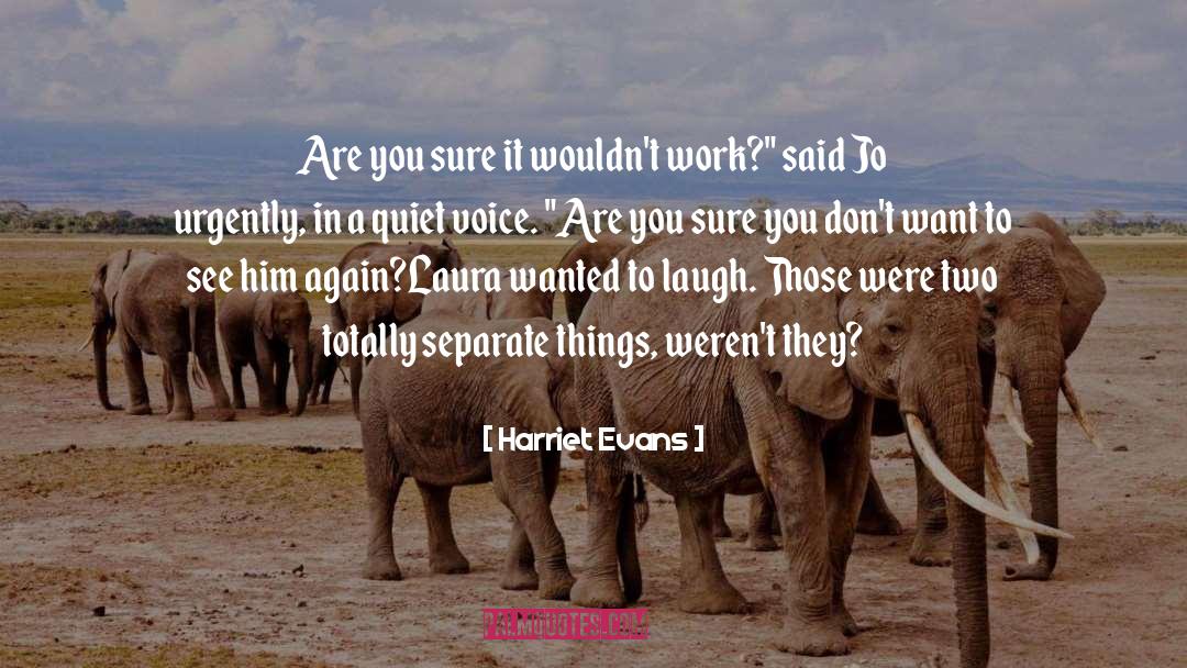 Harriet Evans Quotes: Are you sure it wouldn't
