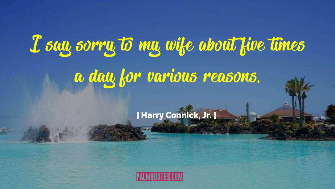 Harry Connick, Jr. Quotes: I say sorry to my