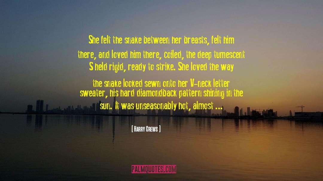 Harry Crews Quotes: She felt the snake between