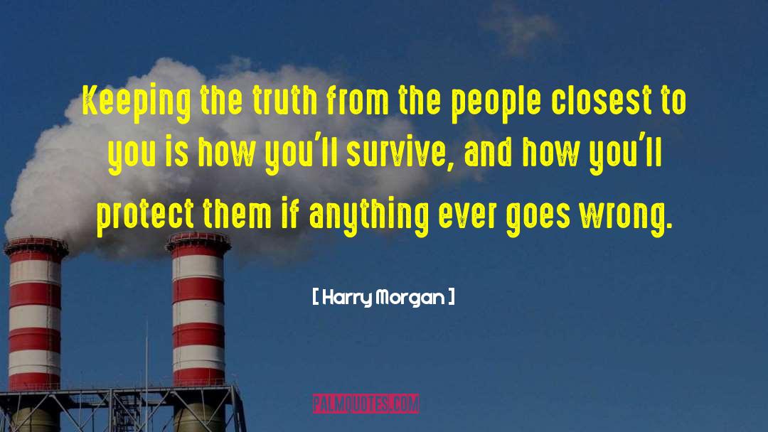 Harry Morgan Quotes: Keeping the truth from the