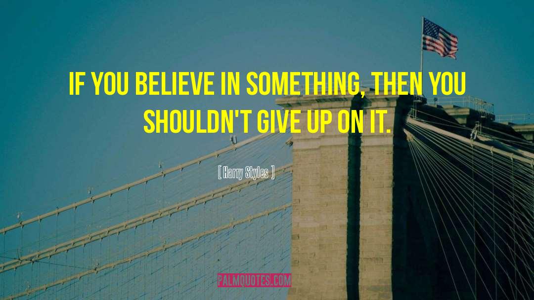 Harry Styles Quotes: If you believe in something,