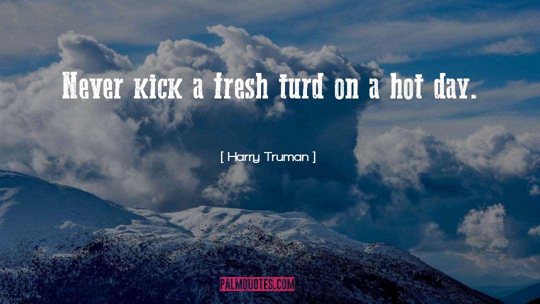 Harry Truman Quotes: Never kick a fresh turd