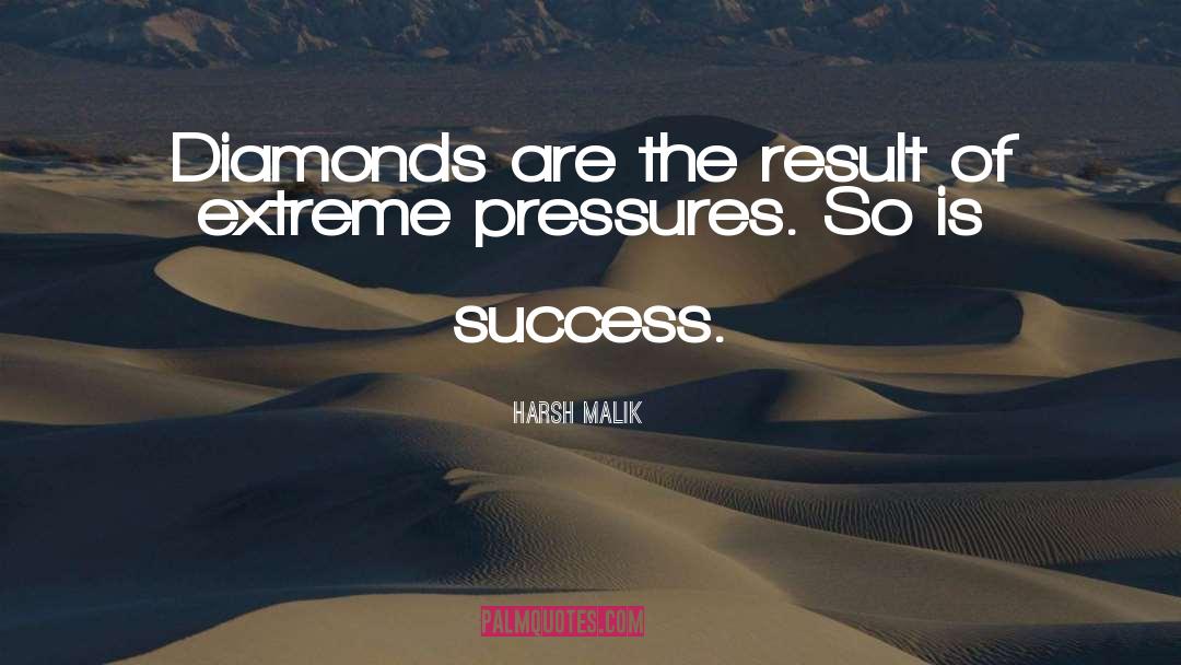 Harsh Malik Quotes: Diamonds are the result of