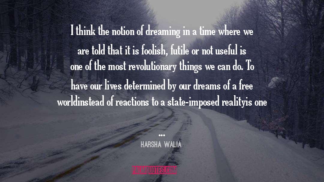 Harsha Walia Quotes: I think the notion of