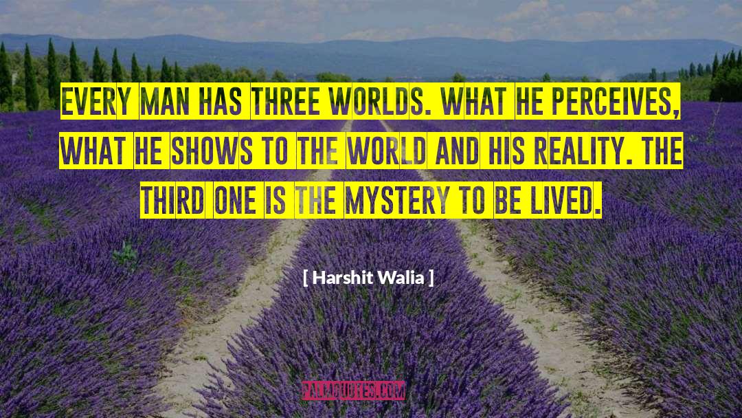 Harshit Walia Quotes: Every man has three worlds.