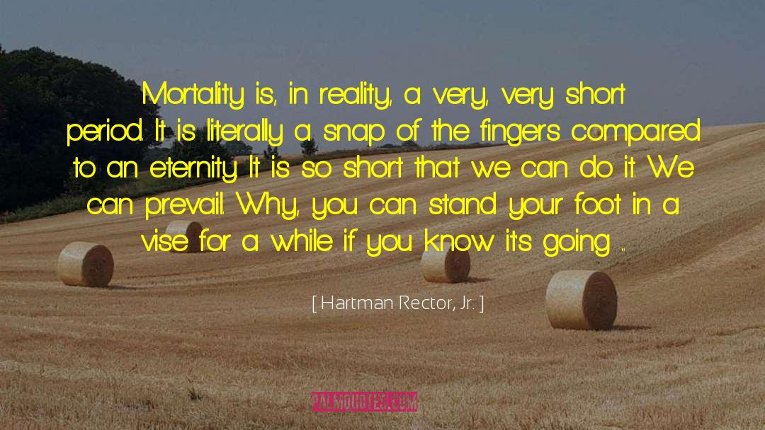 Hartman Rector, Jr. Quotes: Mortality is, in reality, a