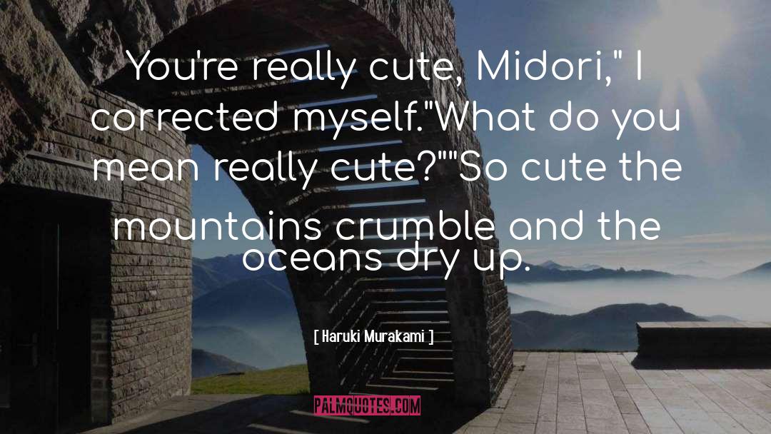 Haruki Murakami Quotes: You're really cute, Midori,