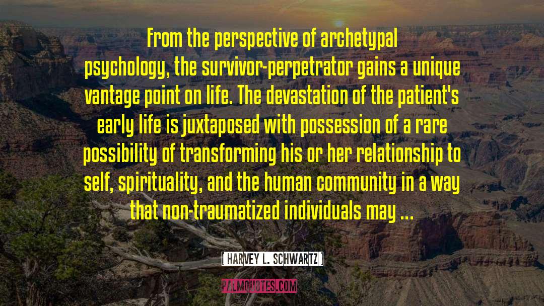 Harvey L. Schwartz Quotes: From the perspective of archetypal