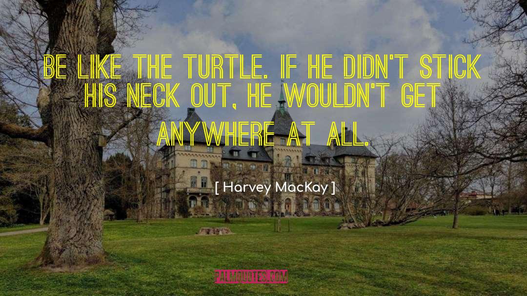 Harvey MacKay Quotes: Be like the turtle. If