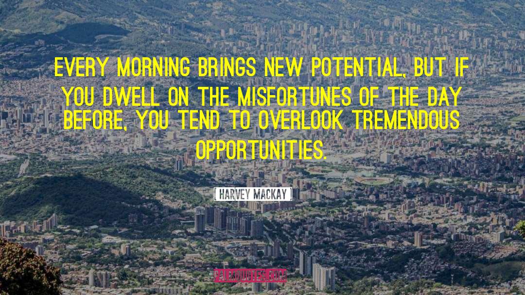 Harvey MacKay Quotes: Every morning brings new potential,