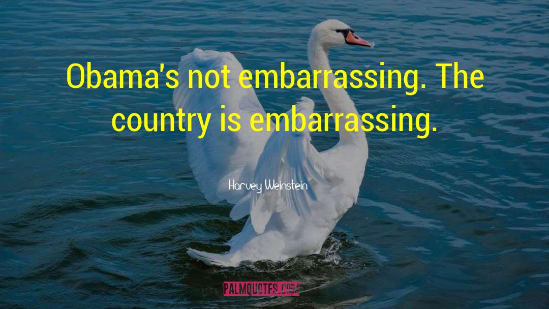 Harvey Weinstein Quotes: Obama's not embarrassing. The country