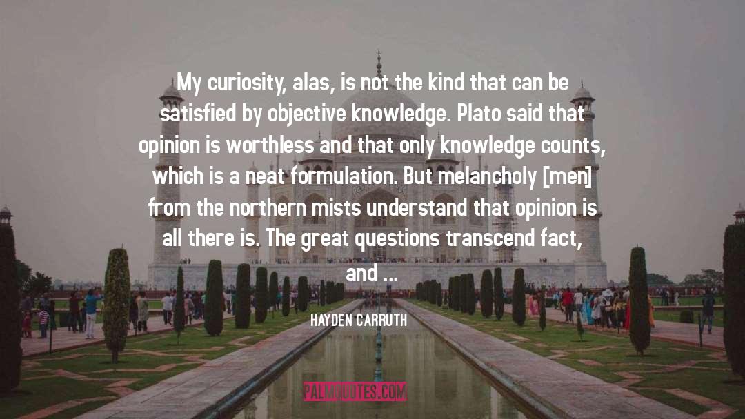 Hayden Carruth Quotes: My curiosity, alas, is not