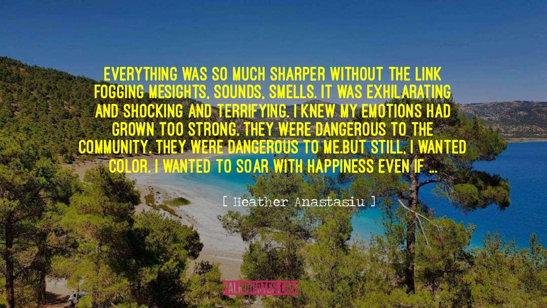 Heather Anastasiu Quotes: Everything was so much sharper