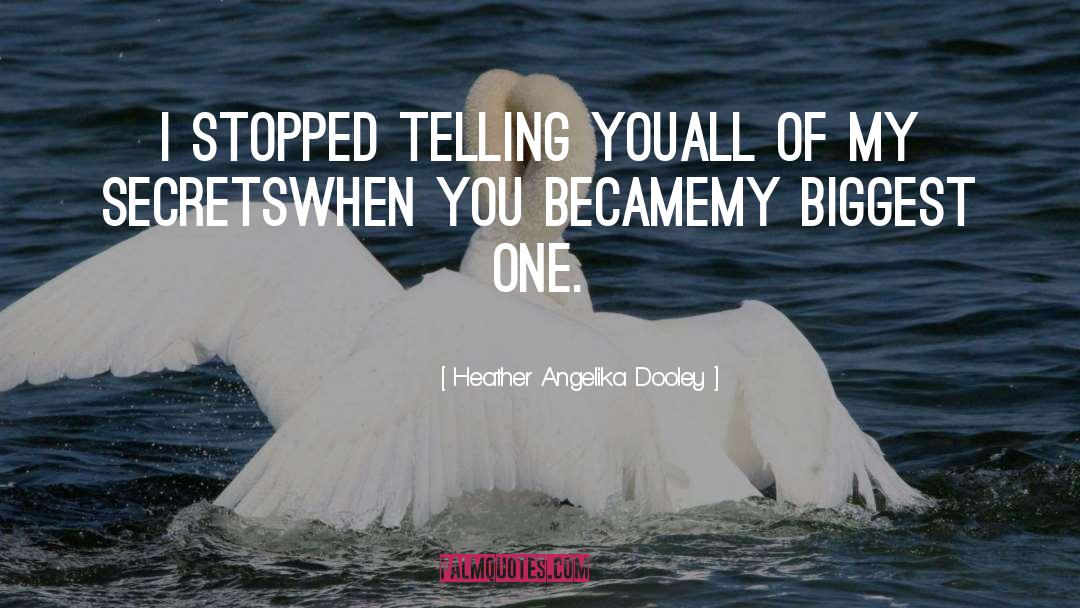 Heather Angelika Dooley Quotes: I stopped telling you<br />all