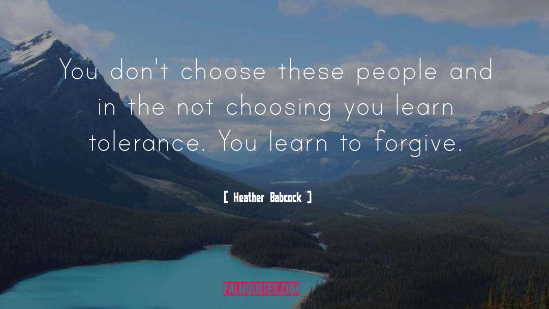 Heather Babcock Quotes: You don't choose these people