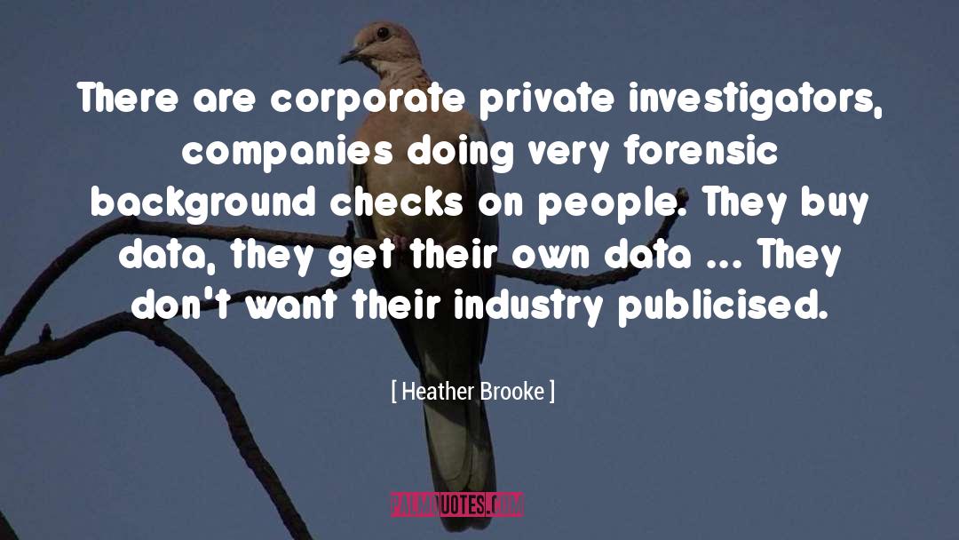 Heather Brooke Quotes: There are corporate private investigators,
