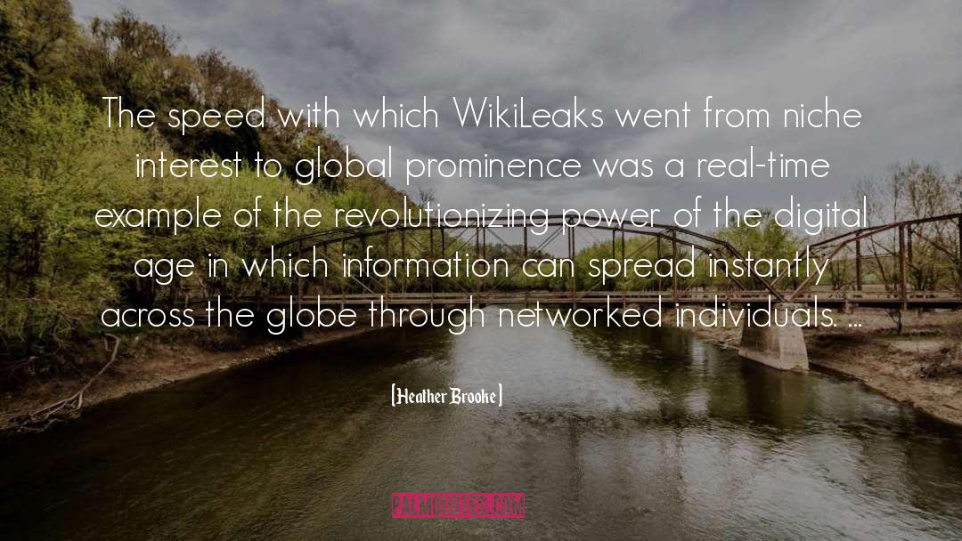 Heather Brooke Quotes: The speed with which WikiLeaks