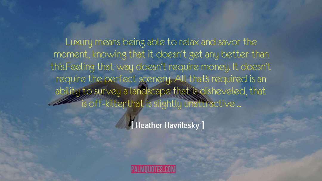 Heather Havrilesky Quotes: Luxury means being able to