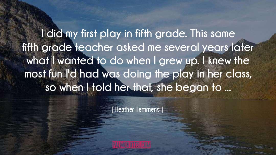 Heather Hemmens Quotes: I did my first play
