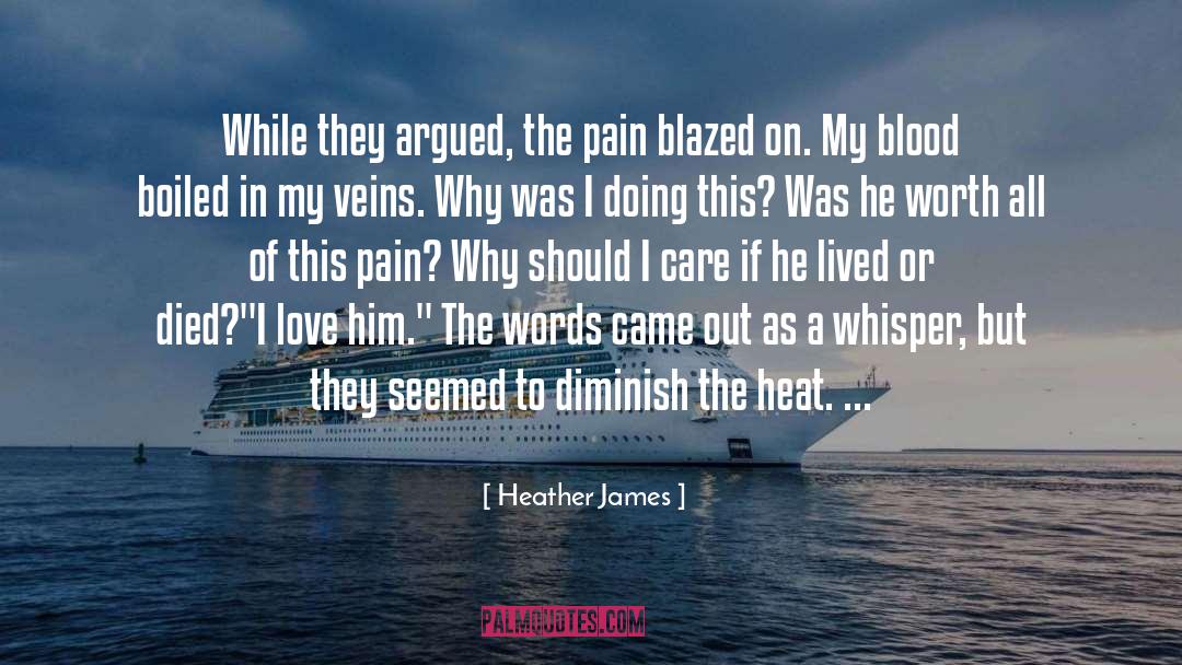 Heather James Quotes: While they argued, the pain