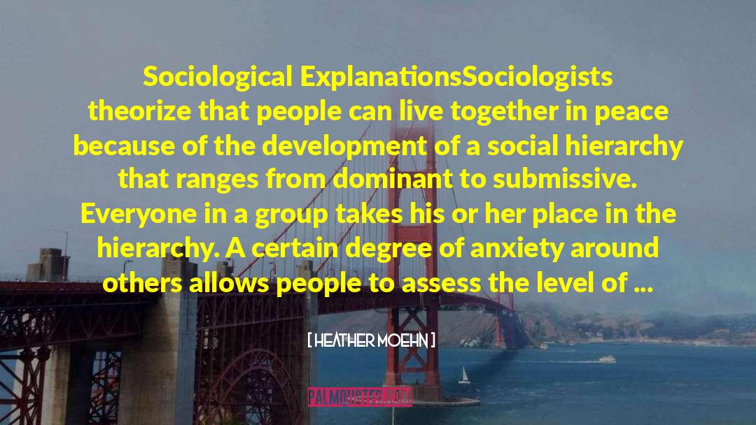 Heather Moehn Quotes: Sociological Explanations<br /><br />Sociologists theorize