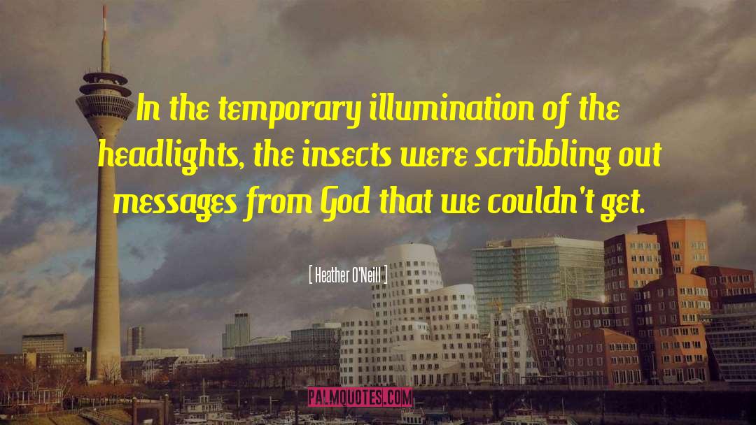 Heather O'Neill Quotes: In the temporary illumination of