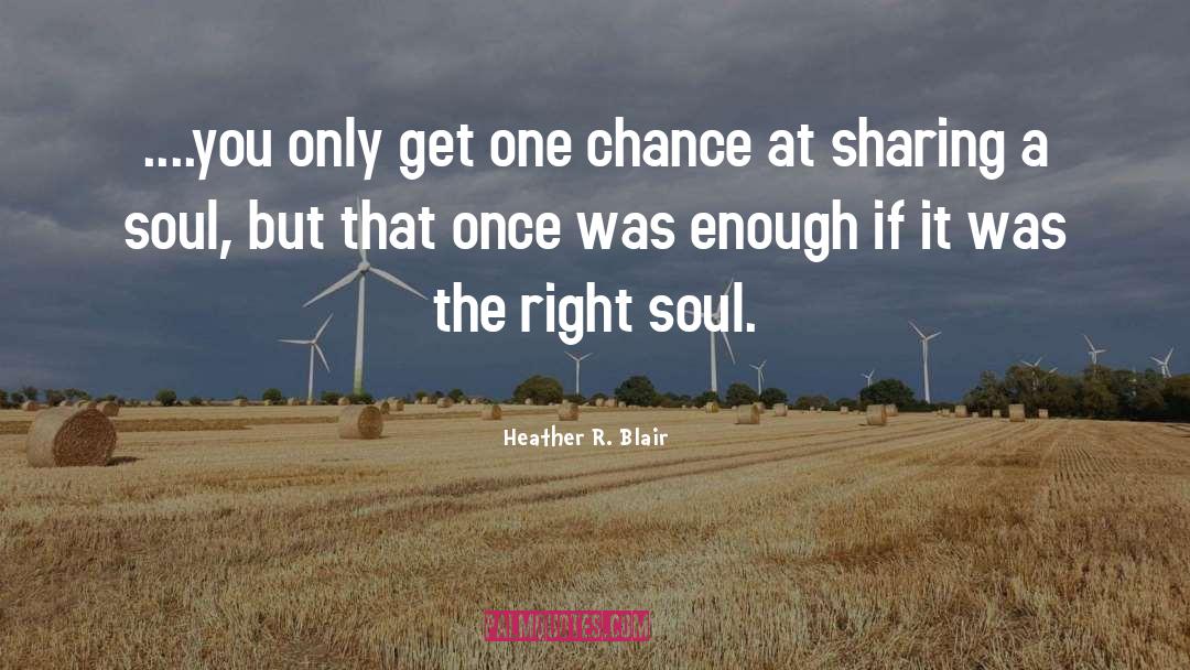 Heather R. Blair Quotes: ....you only get one chance