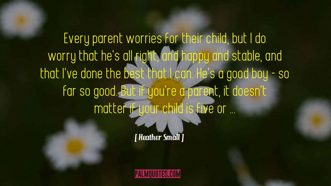 Heather Small Quotes: Every parent worries for their