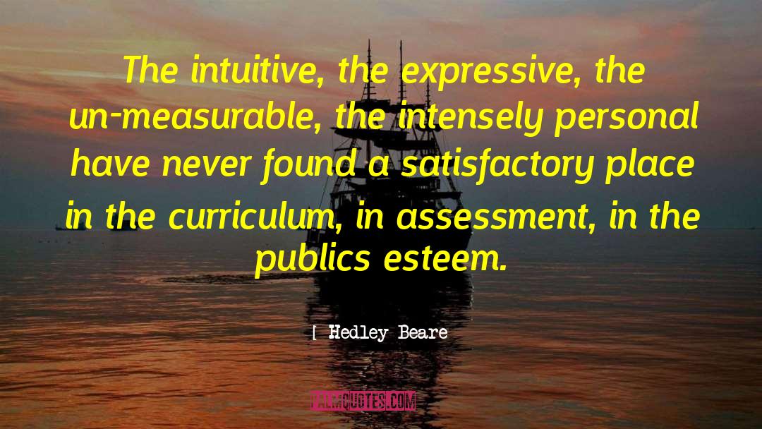 Hedley Beare Quotes: The intuitive, the expressive, the