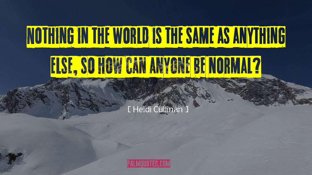 Heidi Cullinan Quotes: Nothing in the world is