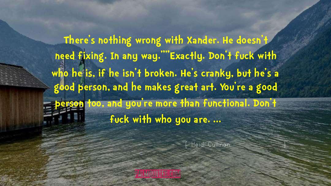 Heidi Cullinan Quotes: There's nothing wrong with Xander.