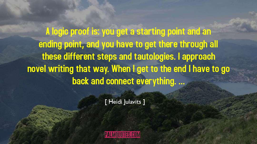 Heidi Julavits Quotes: A logic proof is: you