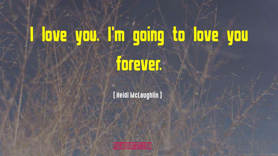 Heidi McLaughlin Quotes: I love you. I'm going