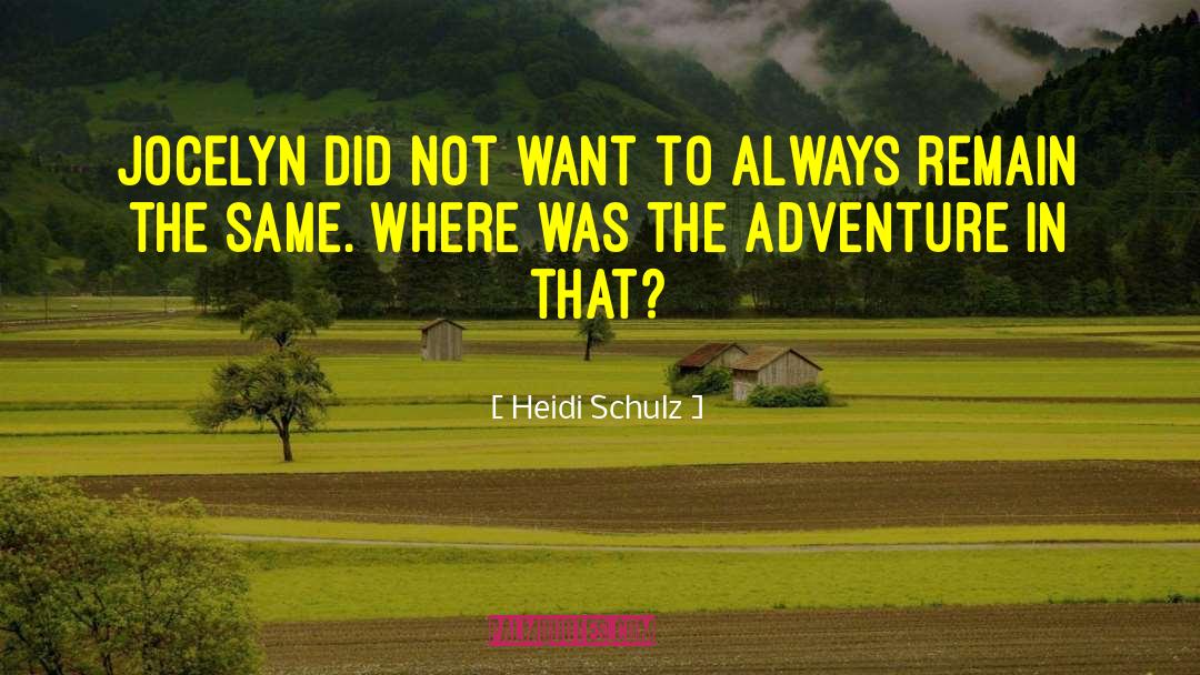 Heidi Schulz Quotes: Jocelyn did not want to