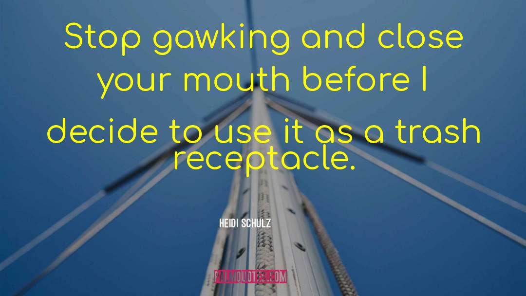 Heidi Schulz Quotes: Stop gawking and close your