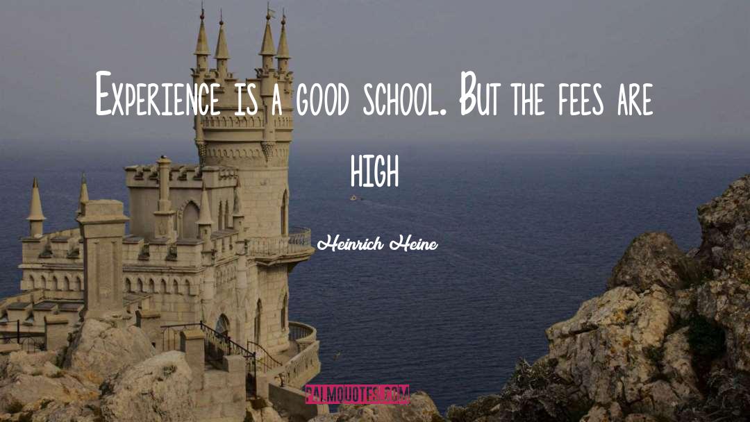 Heinrich Heine Quotes: Experience is a good school.