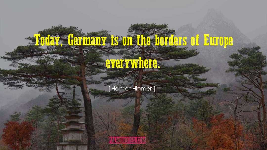 Heinrich Himmler Quotes: Today, Germany is on the