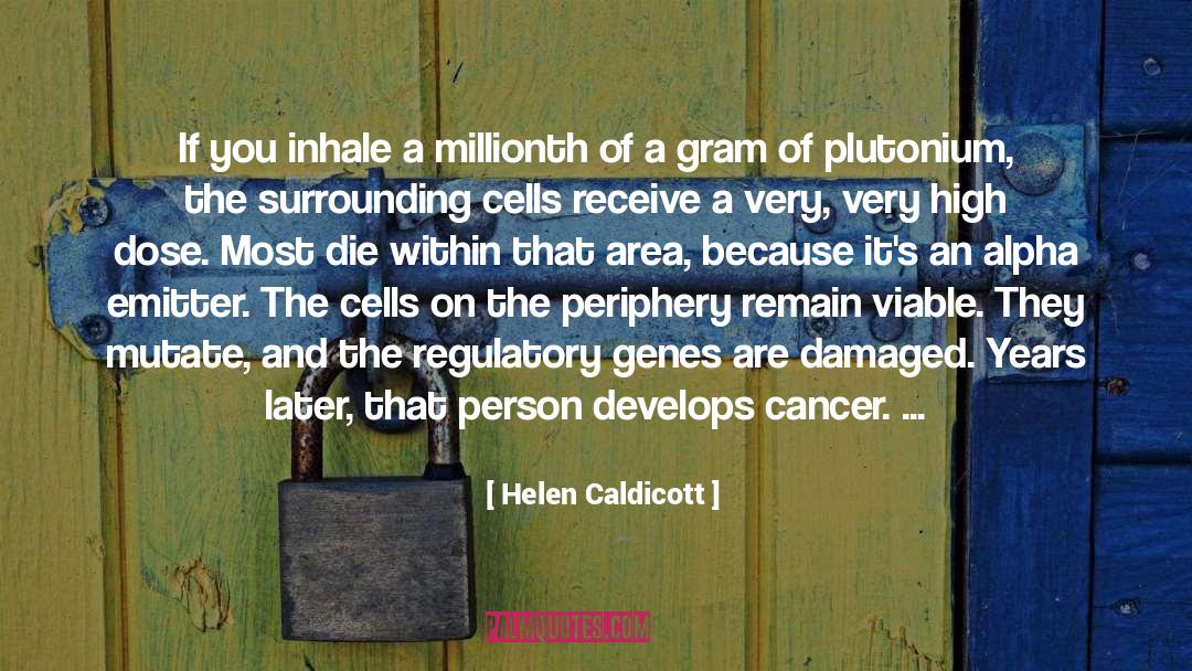 Helen Caldicott Quotes: If you inhale a millionth