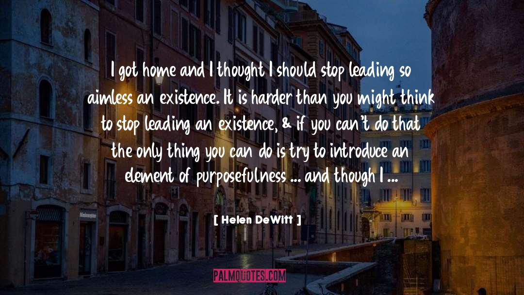 Helen DeWitt Quotes: I got home and I