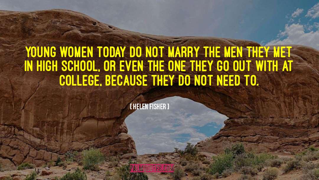 Helen Fisher Quotes: Young women today do not