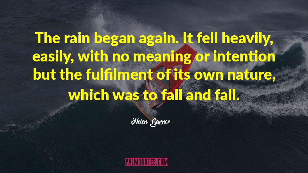 Helen Garner Quotes: The rain began again. It