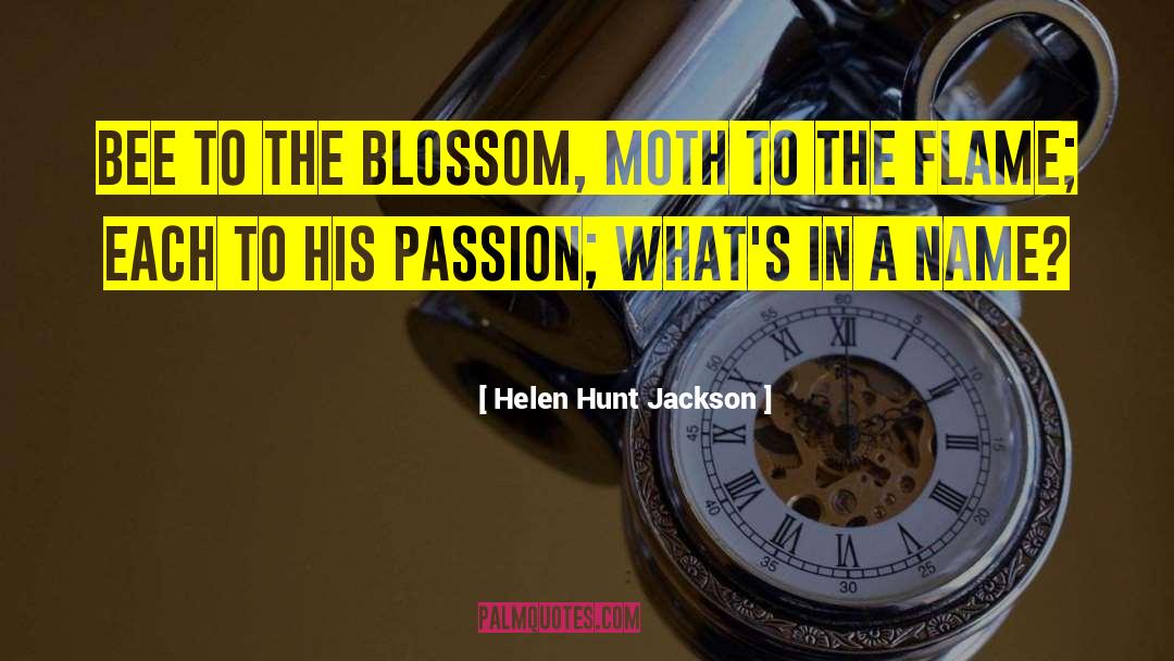 Helen Hunt Jackson Quotes: Bee to the blossom, moth