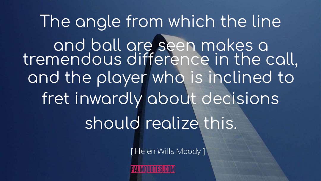 Helen Wills Moody Quotes: The angle from which the