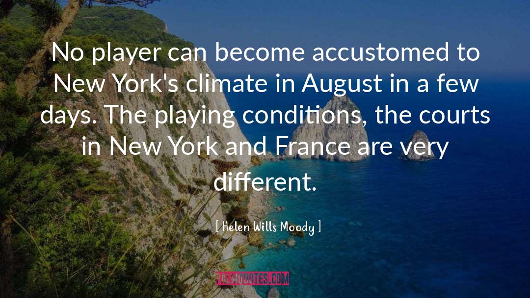 Helen Wills Moody Quotes: No player can become accustomed