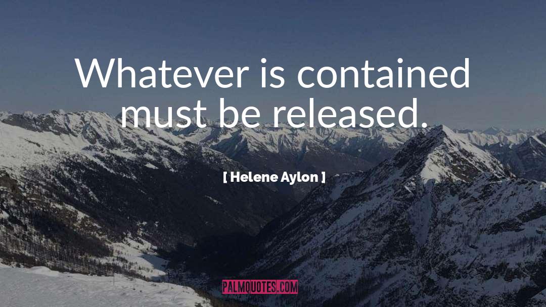 Helene Aylon Quotes: Whatever is contained must be