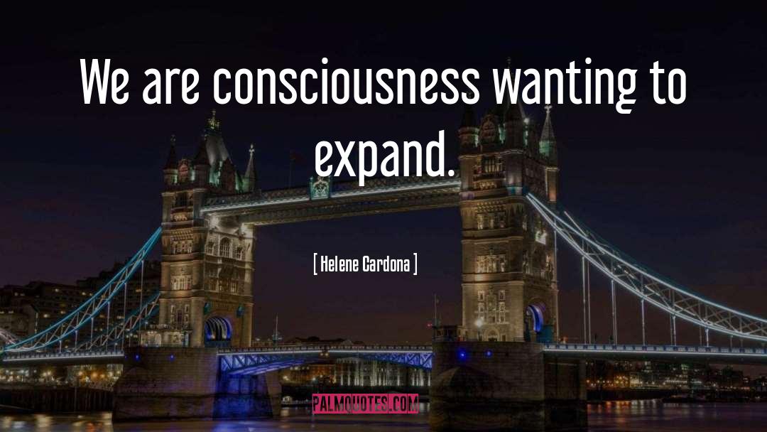 Helene Cardona Quotes: We are consciousness wanting to