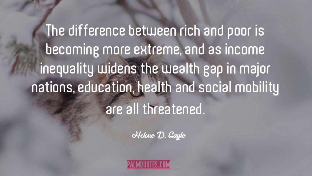 Helene D. Gayle Quotes: The difference between rich and