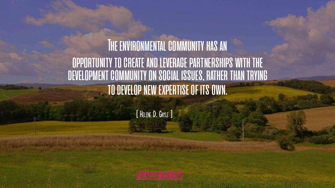 Helene D. Gayle Quotes: The environmental community has an
